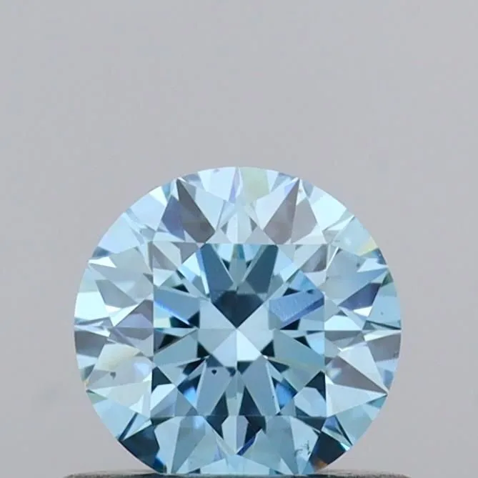 0.50ct ROUND Fancy Vivid Blue VS2 Coloured Lab diamond