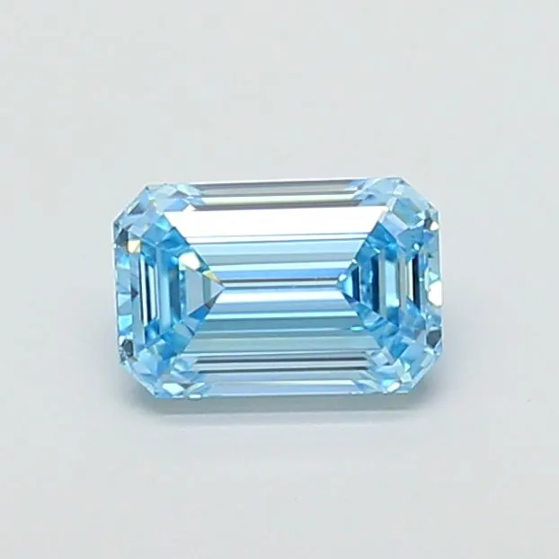 1.58ct EMERALD Fancy Vivid Blue VS1 Coloured Lab diamond
