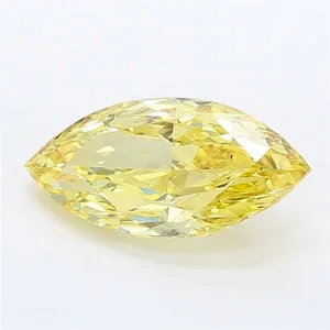 2.07ct MARQUISE Fancy Intense Yellow VS2 Coloured Lab diamond