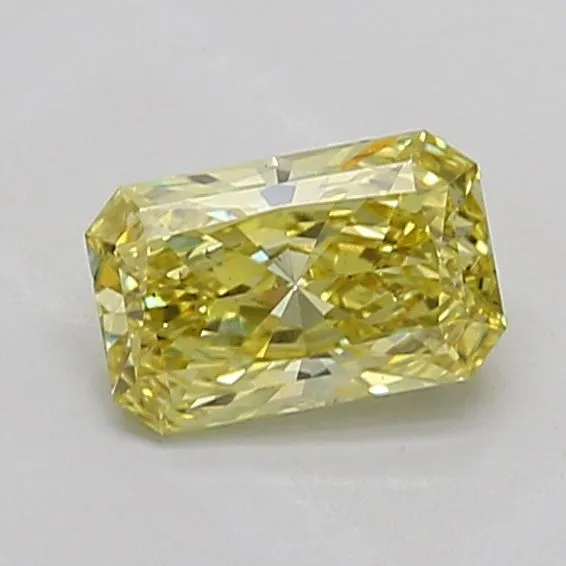 0.97ct RADIANT Fancy Vivid Yellow VS2 Coloured Lab diamond
