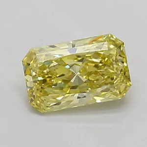 0.97ct RADIANT Fancy Vivid Yellow VS2 Coloured Lab diamond