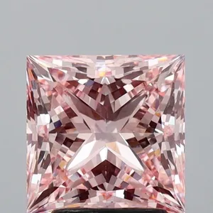 3.04ct PRINCESS Fancy Intense Pink VS1 Coloured Lab diamond