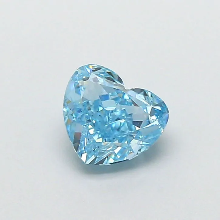 0.99ct HEART Fancy Vivid Blue VS1 Coloured Lab diamond