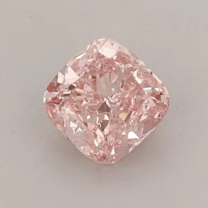 0.69ct CUSHION Fancy Vivid Pink VS1 Coloured Lab diamond