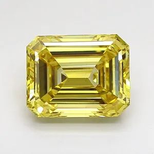 1.55ct EMERALD Fancy Intense Yellow VS2 Coloured Lab diamond