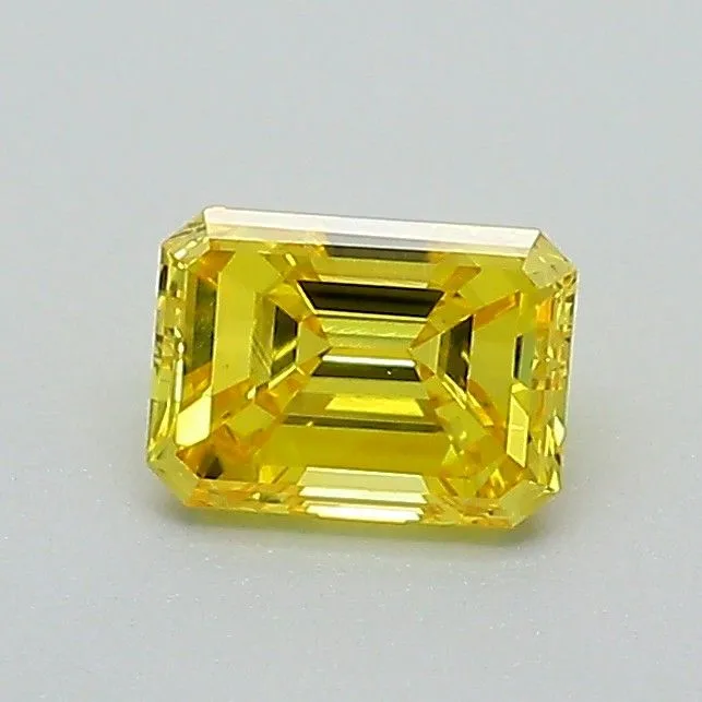 0.52ct EMERALD Fancy Vivid Yellow VS1 Coloured Lab diamond