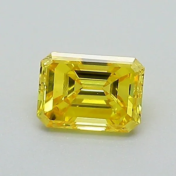 0.52ct EMERALD Fancy Vivid Yellow VS1 Coloured Lab diamond