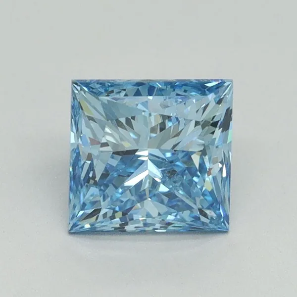 1.5ct PRINCESS Fancy Vivid Blue VS2 Coloured Lab diamond