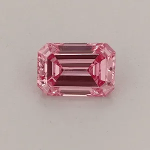 0.38ct EMERALD Fancy Vivid Pink VS1 Coloured Lab diamond