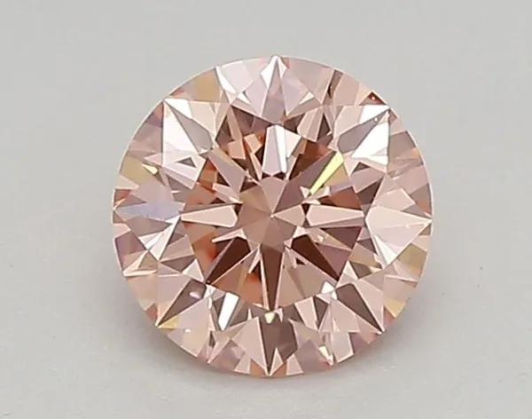 0.44ct ROUND Fancy Vivid Pink VVS2 Coloured Lab diamond