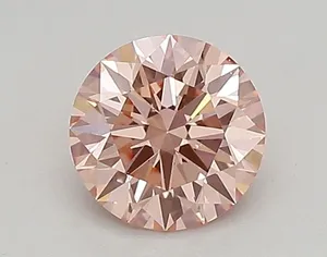 0.44ct ROUND Fancy Vivid Pink VVS2 Coloured Lab diamond