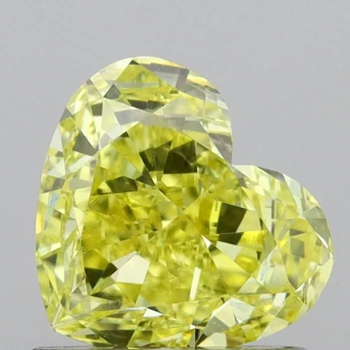 1.04ct HEART Fancy Intense Yellow VVS2 Coloured Lab diamond