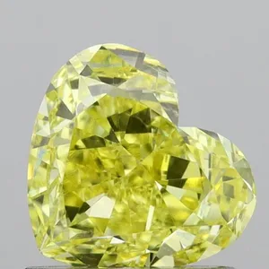 1.04ct HEART Fancy Intense Yellow VVS2 Coloured Lab diamond
