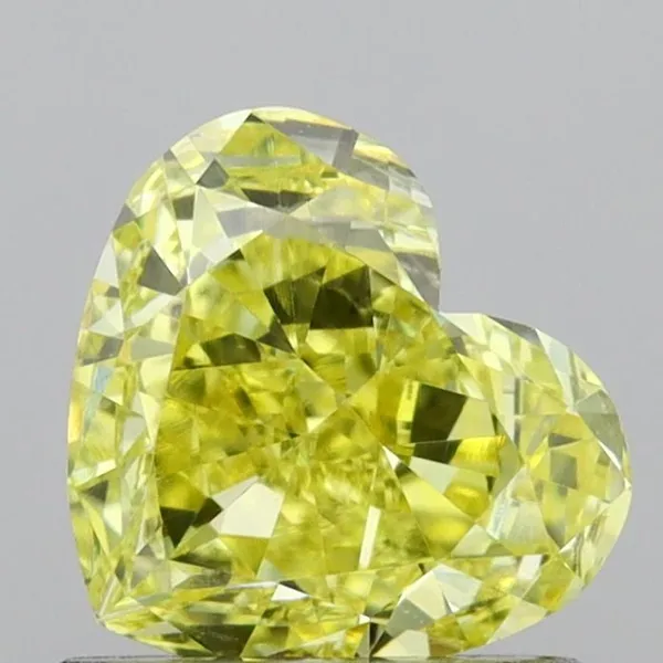 1.04ct HEART Fancy Intense Yellow VVS2 Coloured Lab diamond