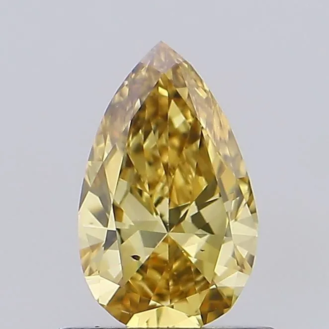 0.54ct PEAR Fancy Intense Brownish Yellow VS2 Coloured Lab diamond