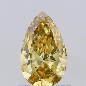 0.54ct PEAR Fancy Intense Brownish Yellow VS2 Coloured Lab diamond