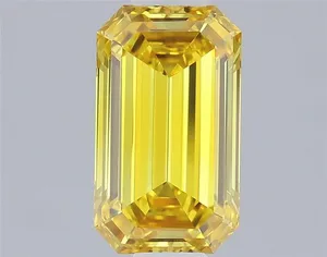 0.59ct EMERALD Fancy Intense Yellow VVS1 Coloured Lab diamond
