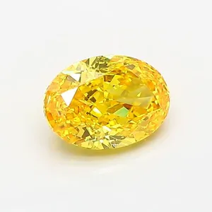 1.06ct OVAL Fancy Vivid Yellow VVS1 Coloured Lab diamond