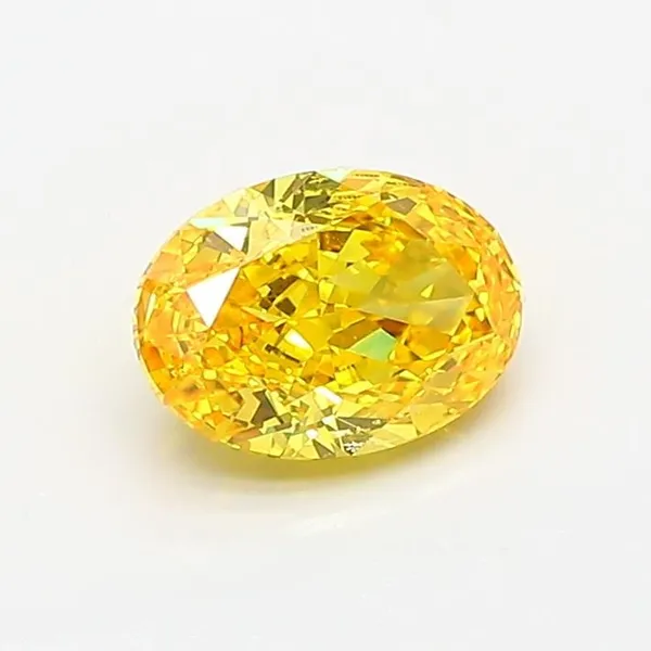 1.06ct OVAL Fancy Vivid Yellow VVS1 Coloured Lab diamond