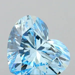 1.61ct HEART Fancy Vivid Blue VVS2 Coloured Lab diamond