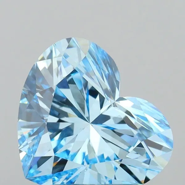 1.61ct HEART Fancy Vivid Blue VVS2 Coloured Lab diamond