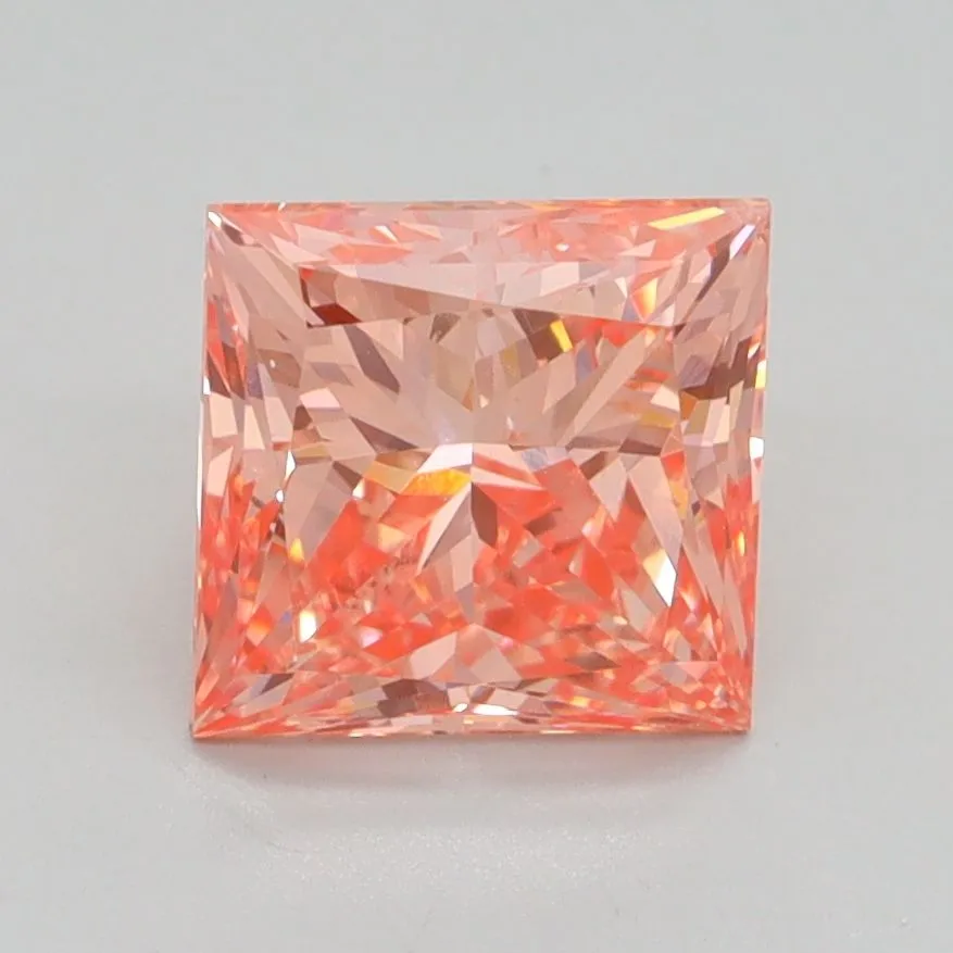 2.02ct PRINCESS Fancy Vivid Pink VS2 Coloured Lab diamond