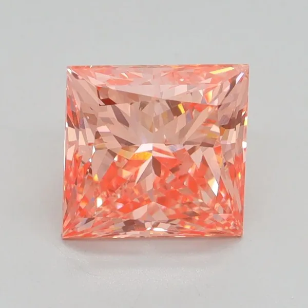2.02ct PRINCESS Fancy Vivid Pink VS2 Coloured Lab diamond