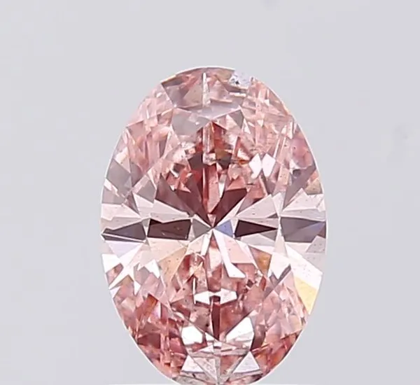 1.01ct OVAL Fancy Vivid Pink SI2 Coloured Lab diamond