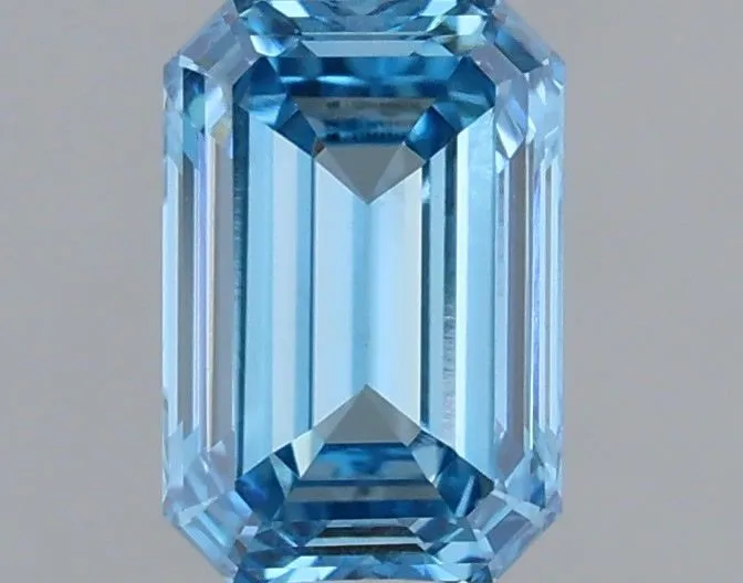 0.45ct EMERALD Fancy Vivid Blue VS1 Coloured Lab diamond