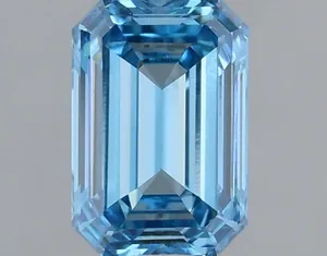 0.45ct EMERALD Fancy Vivid Blue VS1 Coloured Lab diamond