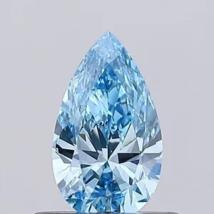 0.46ct PEAR Fancy Vivid Blue VS1 Coloured Lab diamond