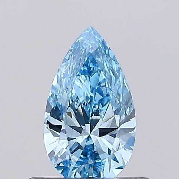 0.46ct PEAR Fancy Vivid Blue VS1 Coloured Lab diamond