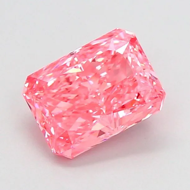1.17ct RADIANT Fancy Vivid Pink VVS2 Coloured Lab diamond