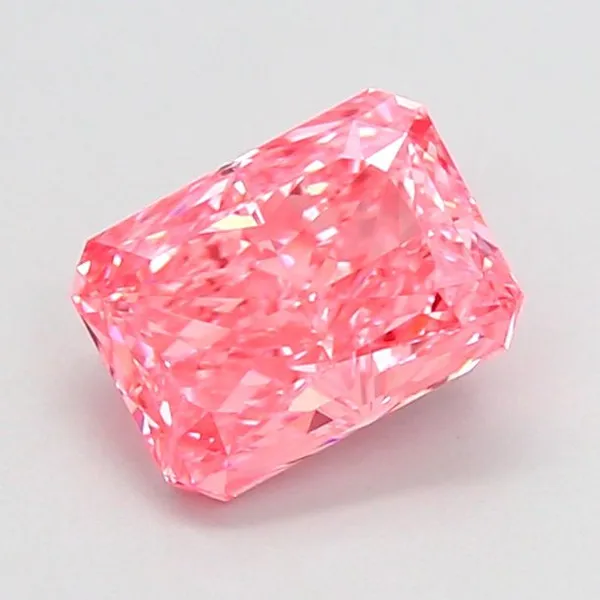 1.17ct RADIANT Fancy Vivid Pink VVS2 Coloured Lab diamond