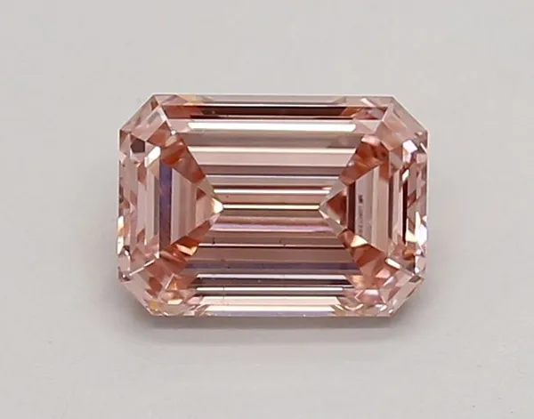 0.8ct EMERALD Fancy Intense Pink VS2 Coloured Lab diamond