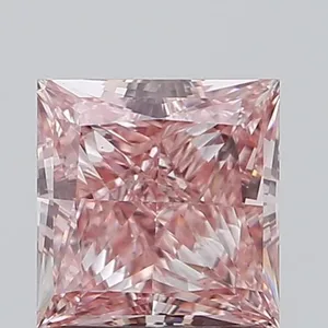 1.32ct PRINCESS Fancy Vivid Pink VS1 Coloured Lab diamond
