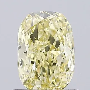 0.6ct CUSHION Fancy Yellow VVS2 Coloured Lab diamond