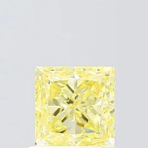 0.97ct PRINCESS Fancy Intense Yellow VVS1 Coloured Lab diamond