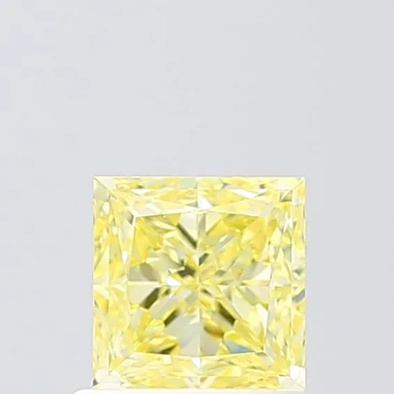 0.97ct PRINCESS Fancy Intense Yellow VVS1 Coloured Lab diamond