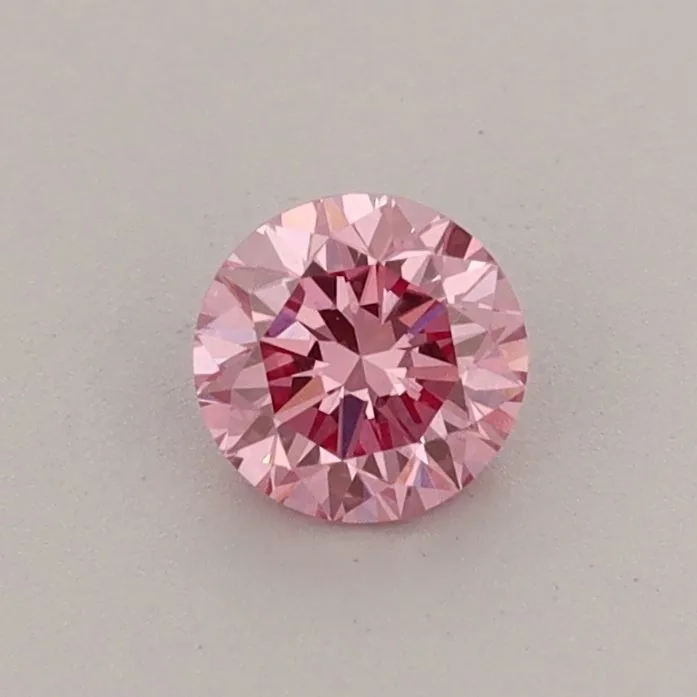 0.39ct ROUND Fancy Vivid Pink VVS2 Coloured Lab diamond