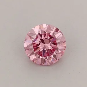 0.39ct ROUND Fancy Vivid Pink VVS2 Coloured Lab diamond
