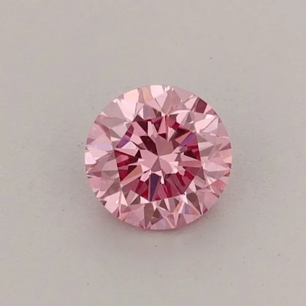 0.39ct ROUND Fancy Vivid Pink VVS2 Coloured Lab diamond