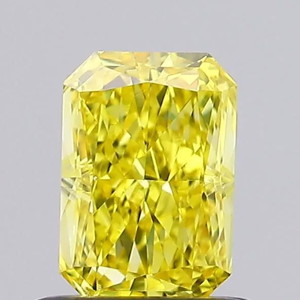 0.71ct RADIANT Fancy Vivid Yellow VS2 Coloured Lab diamond