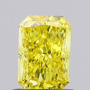 0.71ct RADIANT Fancy Vivid Yellow VS2 Coloured Lab diamond