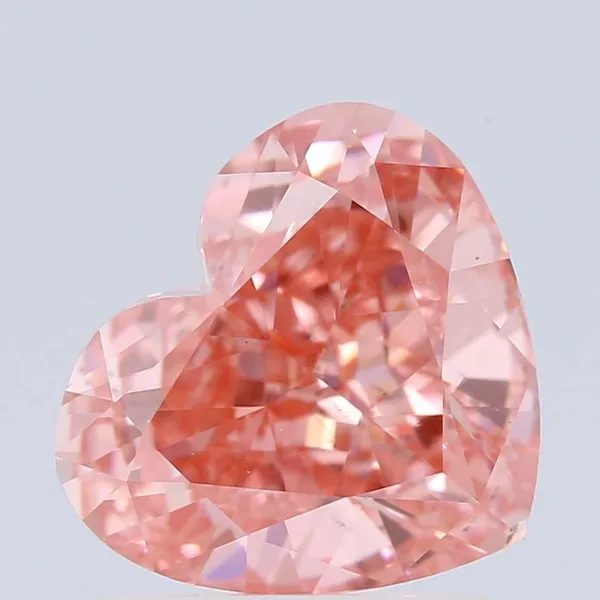1.52ct HEART Fancy Vivid Pink VS2 Coloured Lab diamond