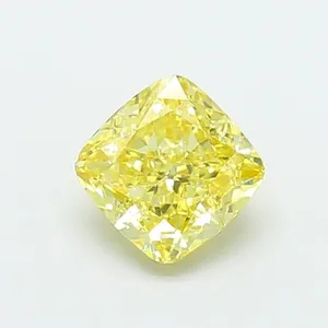 1.06ct CUSHION Fancy Vivid Yellow VVS2 Coloured Lab diamond