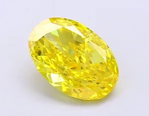 1.02ct OVAL Fancy Vivid Yellow VS1 Coloured Lab diamond