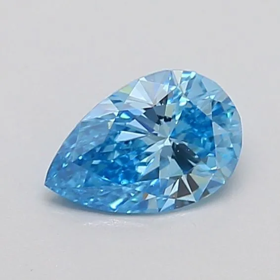0.52ct PEAR Fancy Vivid Blue VVS2 Coloured Lab diamond