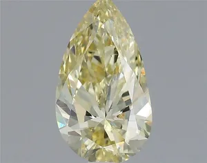 0.7ct PEAR Fancy Light Yellow VS1 Coloured Lab diamond