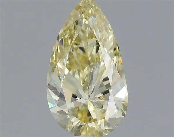 0.7ct PEAR Fancy Light Yellow VS1 Coloured Lab diamond